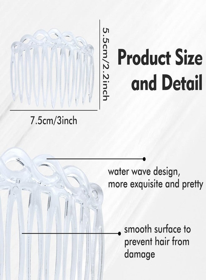 Cinaci 30 Pieces Clear White French Twist Water Wave Plastic Hair Side Combs Slides with 11 Teeth Wedding Brides Veil Combs Hair Accessories for Women Girls - Image 4